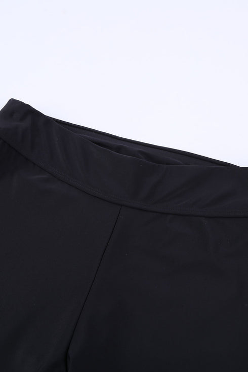 High Rise Ruched Side Tie Capri Leggings