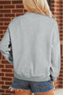 Spooky Embroidered Letter Graphic Mock Neck Sweatshirt