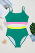 Contrast Band High Rise Scoop Neck Bikini Set
