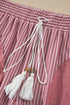 Raw Seam Patchwork Long Sleeve Top Pocket Two Piece Pant Set