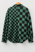 Checkered Print Flap Pocket Button Front Shacket