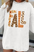 Corded Letter Pattern Textured Typography Graphic Sweatshirt