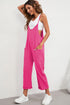 Solid Casual Adjustable Spaghetti Strap Straight Leg Jumpsuit