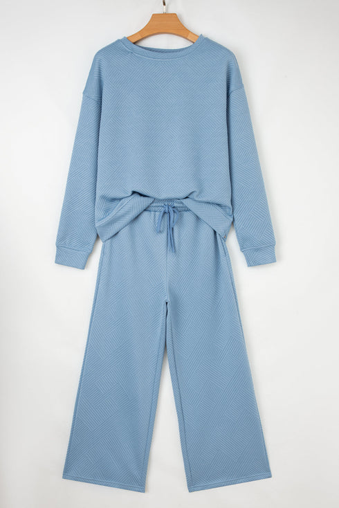 Ultra Loose Textured Slouchy Matching Pant Set