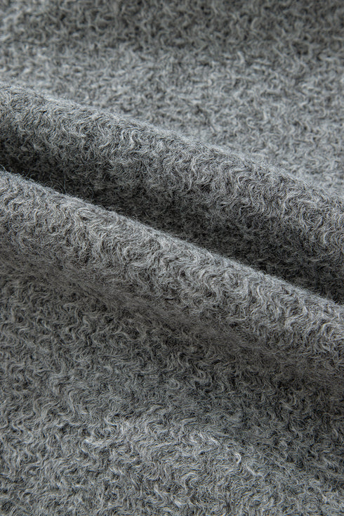 Fuzzy Fleece Zip Up Pocketed Casual Jacket