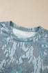 Abstract Floral Print Loose Pullover Drawstring Pants Two Piece Pant Set