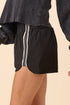 Active Varsity Striped Elastic Waist Athleisure Casual Shorts