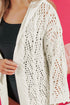 Open Knit Texture Long Sleeve Resort Cover Up Cardigan