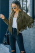 Cropped Faux Suede Western Fringe Tassel Jacket