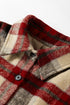 Brushed Plaid Button Front Side Slit Tunic Shacket