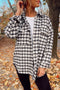 Casual Plaid Print Button Front Tunic Shacket