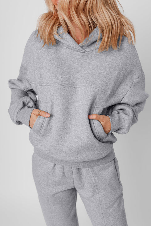 Heavyweight Fleece Hoodie And Seamed Jogger Set