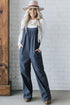 Adjustable Shoulder Straps Button Detail Corduroy Jumpsuit