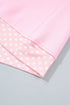 Mock Neck Polka Dot Pattern Trim Oversized Sweatshirt