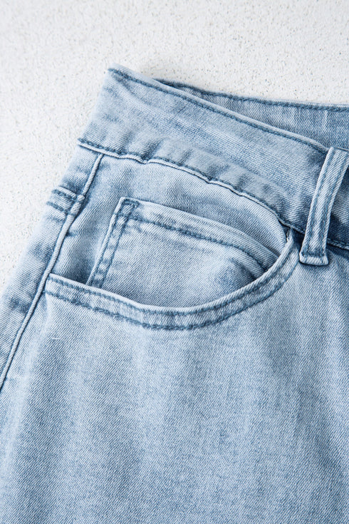 Bow Knot Side Detail Loose Wide Leg Jeans