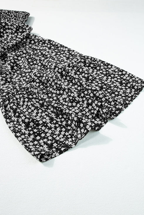 Floral Print Thin Strap Smocked Bodice Wide Leg Jumpsuit