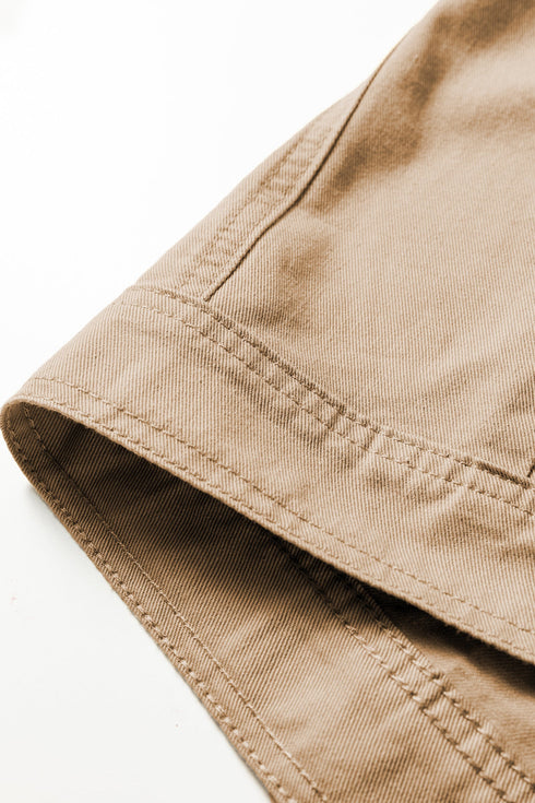 Casual Ruffled Patchwork Solid Cotton Denim Vest