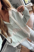 Floral Patchwork Ribbed Button Hooded Long Sleeve Top