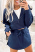 Long Sleeve Zip Up Top Elastic Waist Skort Dress Set