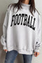 Polka Dot Letter Print Mock Neck Long Sleeve Pullover Sweatshirt