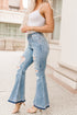 Distressed High Waisted Denim Southern Belle Flare Jeans
