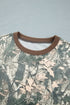 Jungle Camouflage Ribbed Trim Long Sleeve Lounge Set