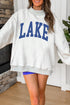 Usa America Reversible Mock Neck Dual Word Graphic Sweatshirt