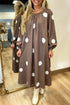 Back Bow Polka Dot Long Sleeve Midi Dress