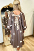 Back Bow Polka Dot Long Sleeve Midi Dress