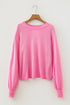 Backless Round Neck Drop Shoulder Long Sleeve Pullover Sweater