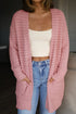Fuzzy Ribbed Open Front Textured Sweater Cardigan