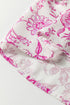Baroque Floral Print Split Neck Ruffle Sleeve Blouse