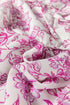 Baroque Floral Print Split Neck Ruffle Sleeve Blouse