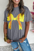 Baseball Bow Graphic Print Short Sleeve Tee