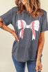 Baseball Bow Graphic Print Short Sleeve Tee
