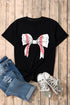Baseball Bow Graphic Print Short Sleeve Tee
