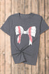 Baseball Bow Graphic Print Short Sleeve Tee