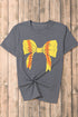 Baseball Bow Graphic Print Short Sleeve Tee
