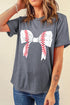 Baseball Bow Graphic Print Short Sleeve Tee