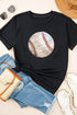 Baseball Graphic Print Short Sleeve Crew Neck Tee