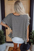 Batwing Sleeve Stripe Crewneck Oversized Cotton Top