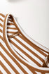 Batwing Sleeve Stripe Crewneck Oversized Cotton Top