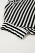 Batwing Sleeve Stripe Crewneck Oversized Cotton Top