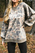 Polyester Howdy Graphic Camo Print Tunic Sweatshirt