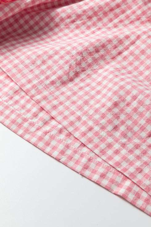 Southern Belle Plaid Print Tailored Edge Trim Shorts