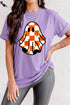 Checkered Ghost Character Graphic Print T Shirt