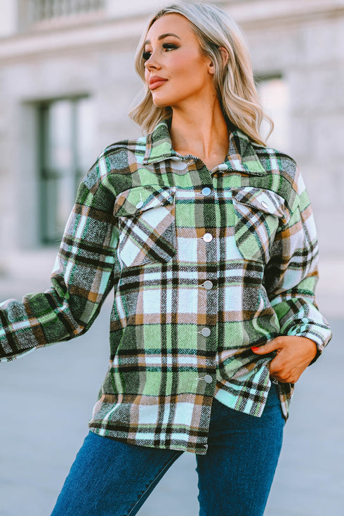 Relaxed Fit Brushed Plaid Button Down Shirt