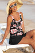 Empire Waist Ruched Side Tie Tankini Set