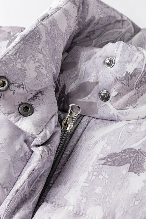 Camouflage Leaf Print Quilted Puffer Layering Vest