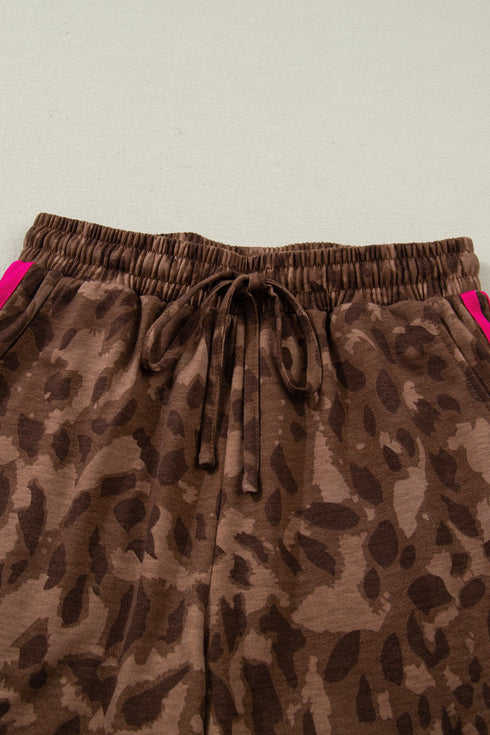 All Over Print Western Patchwork Leopard Striped Short Set